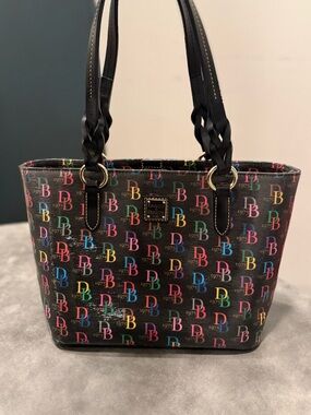 Dooney & Bourke Black Multicolor DB Print Tote